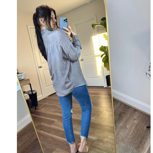 Johnny Was Pete & Greta Capras Button Down Shirt Gray - Picture 3 of 11